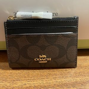 Coach Mini Skinny Id Case In Signature Canvas